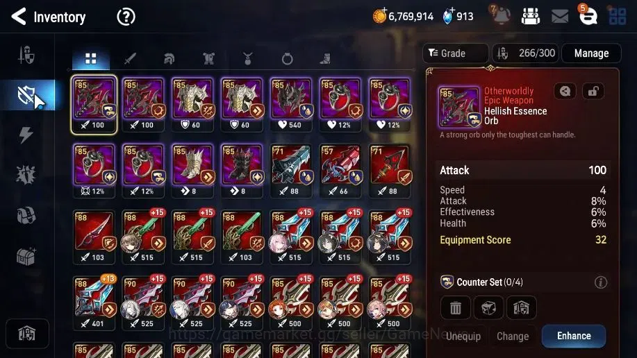 Epic Seven Accounts Mid-Tier GLOBAL UnVerif|10 ML(Harseti,Witch Tenebria,etc)+Rinak,Setsuka,AB Fumyr,Etc|AUTO WGB Hunt|55k 13