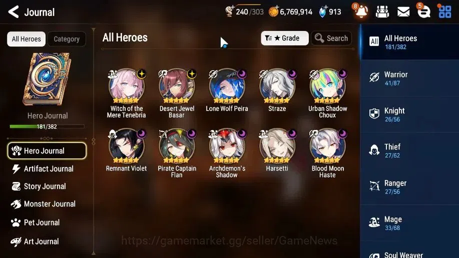 Epic Seven Accounts Mid-Tier GLOBAL UnVerif|10 ML(Harseti,Witch Tenebria,etc)+Rinak,Setsuka,AB Fumyr,Etc|AUTO WGB Hunt|55k 3