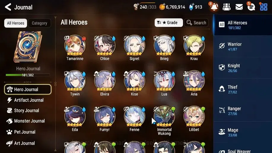 Epic Seven Accounts Mid-Tier GLOBAL UnVerif|10 ML(Harseti,Witch Tenebria,etc)+Rinak,Setsuka,AB Fumyr,Etc|AUTO WGB Hunt|55k 5