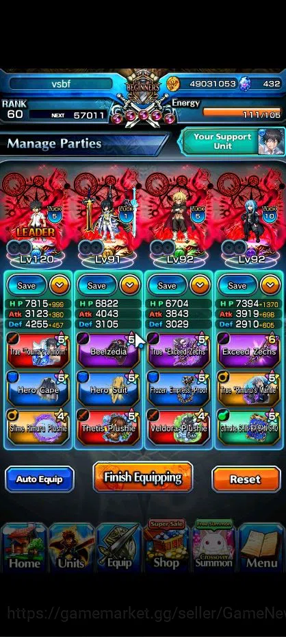 Grand Summoners Accounts Global|Rank 60|20 Ascend| ToumaTW,RimuruTW,MisakaT image 3