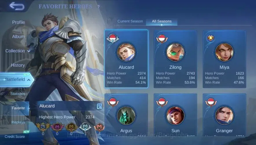 Mobile Legends: Bang Bang Accounts Global|Skin 180|Expert|Prime Claude|Lightborn Gran image 13