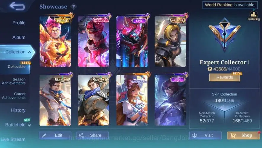 Mobile Legends: Bang Bang Accounts Global|Skin 180|Expert|Prime Claude|Lightborn Gran image 15