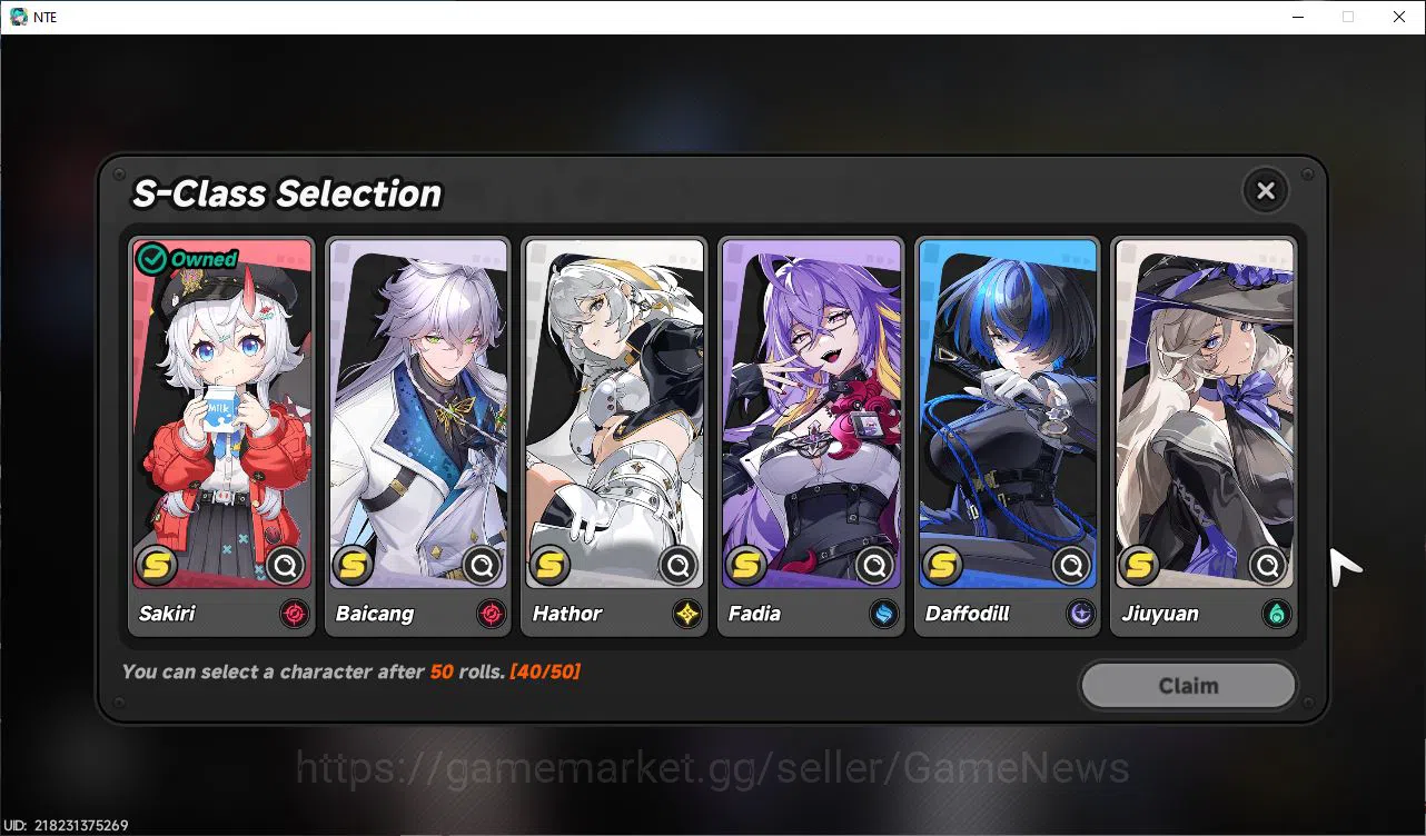 Neverness to Everness Accounts GLOBAL NA|HL 3| 1 SSR Sakiri |Selector 40/50|4 SR| image 5
