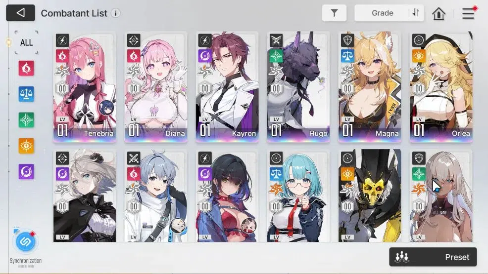 Chaos Zero Nightmare Accounts ASIA|Lv 54|7 SSR [Tenebria+Sign,Diana,Rita,Magna.H image 3