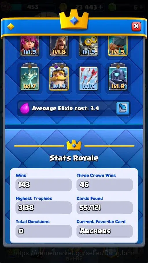 Clash Royale Accounts Mobile |KTL 10|Trophy 3138|Card 55/121|1 Champ|1 H image 15
