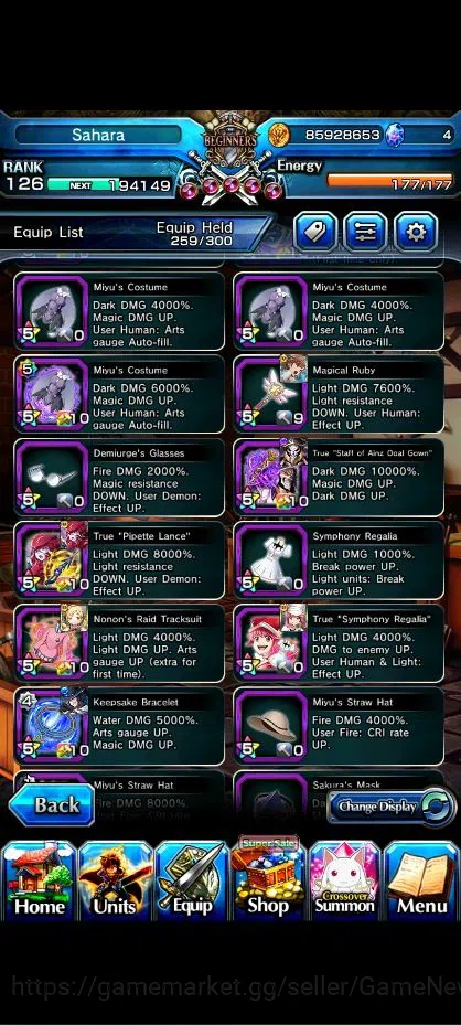 Grand Summoners Accounts Global|Rank 126|1 Sp Art|34 Ascend|RoyTW,EmiyaTW,R image 13