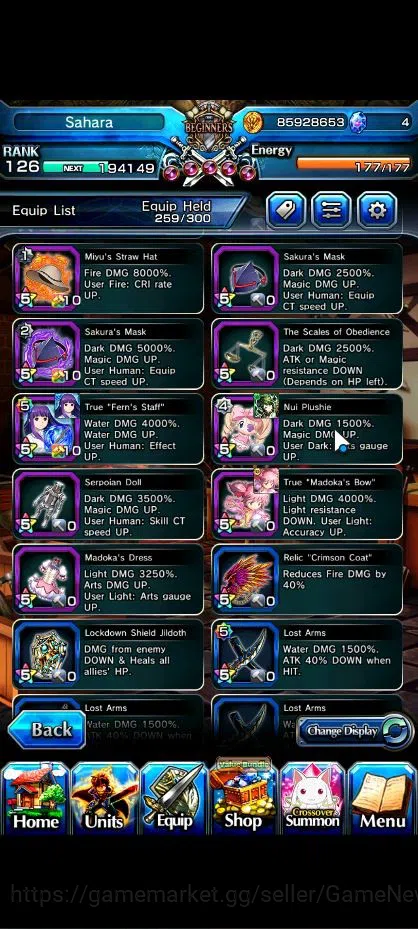 Grand Summoners Accounts Global|Rank 126|1 Sp Art|34 Ascend|RoyTW,EmiyaTW,R image 14