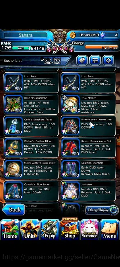 Grand Summoners Accounts Global|Rank 126|1 Sp Art|34 Ascend|RoyTW,EmiyaTW,R image 15
