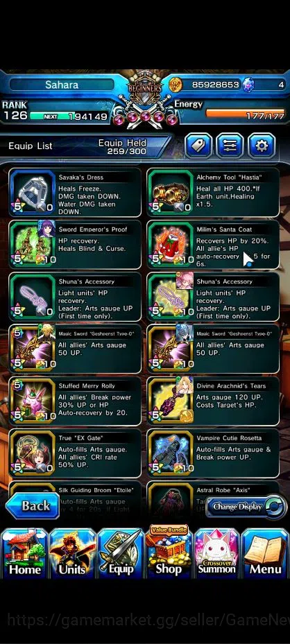 Grand Summoners Accounts Global|Rank 126|1 Sp Art|34 Ascend|RoyTW,EmiyaTW,R image 17