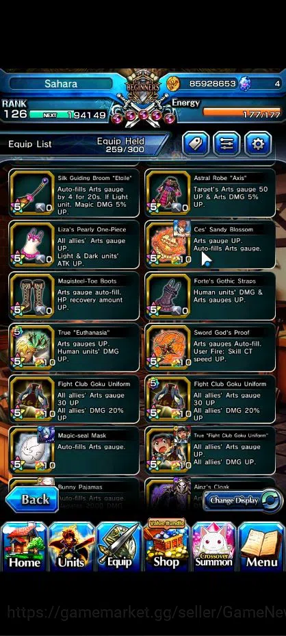 Grand Summoners Accounts Global|Rank 126|1 Sp Art|34 Ascend|RoyTW,EmiyaTW,R image 18
