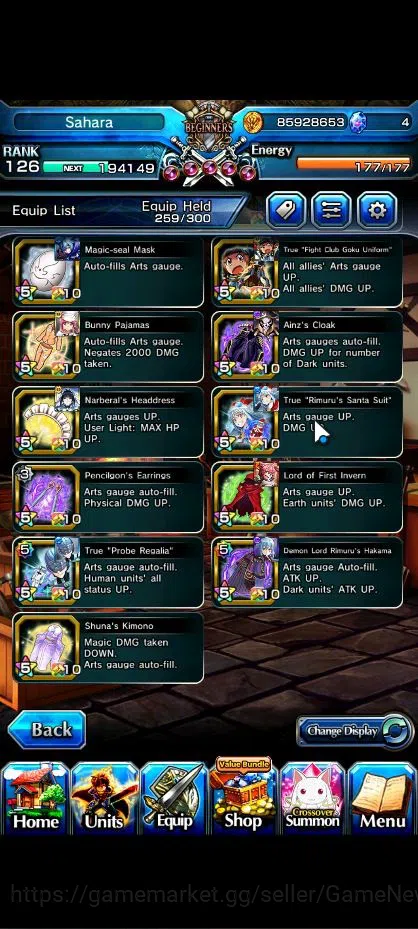 Grand Summoners Accounts Global|Rank 126|1 Sp Art|34 Ascend|RoyTW,EmiyaTW,R image 19