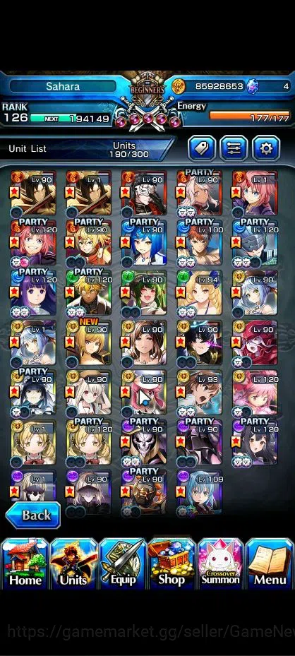Grand Summoners Accounts Global|Rank 126|1 Sp Art|34 Ascend|RoyTW,EmiyaTW,R image 5