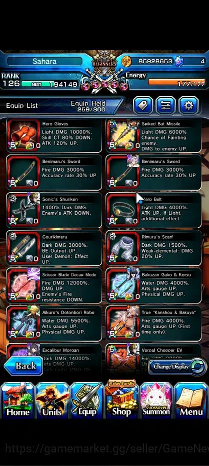 Grand Summoners Accounts Global|Rank 126|1 Sp Art|34 Ascend|RoyTW,EmiyaTW,R image 8