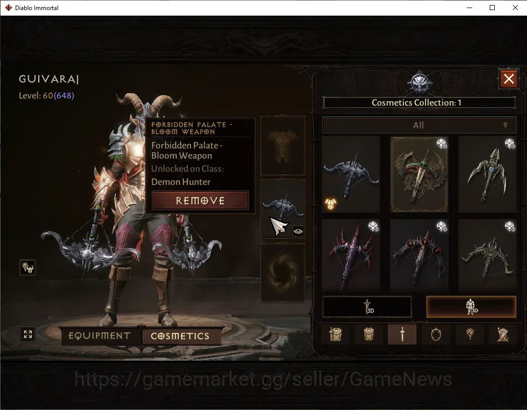 Diablo Immortal Accounts SA-Malah|Lv60(648)|Demon Hunter|CR 36k|Reso 405|Co image 9