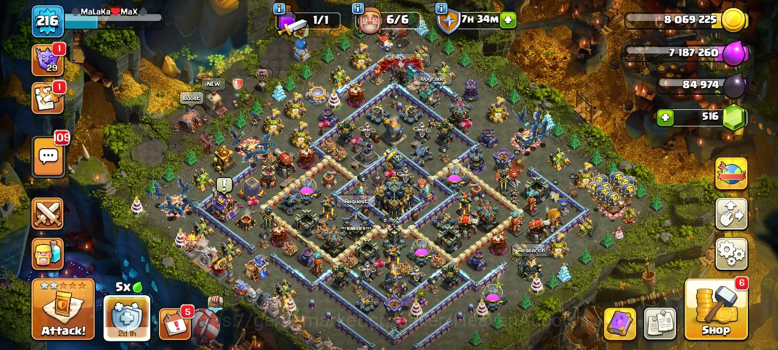 Clash of Clans Accounts High-End 2 scnery onth 17 semi maxfull equipment epic20-skin-heroesheroes lvl high 1