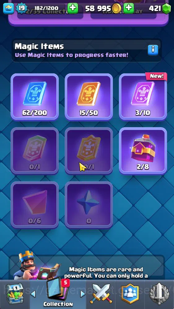 Clash Royale Accounts Starter Lvl 19 |Fresh Starter|Trophy 1817|KTL 8|Card 40| 2 EVO 6 Epic, 17 Rare, 17 Common | 421 Gems 6