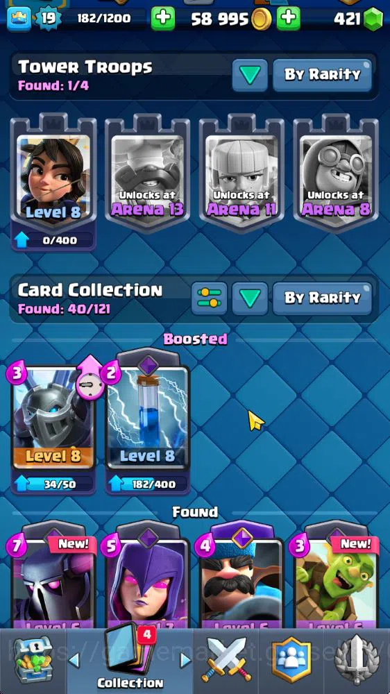 Clash Royale Accounts Starter Lvl 19 |Fresh Starter|Trophy 1817|KTL 8|Card 40| 2 EVO 6 Epic, 17 Rare, 17 Common | 421 Gems 10