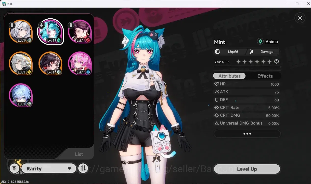 Neverness to Everness Accounts NA | Hunter Lv 3 | 2 S-Class (Hathor+Sign) + 1 Sel image 2