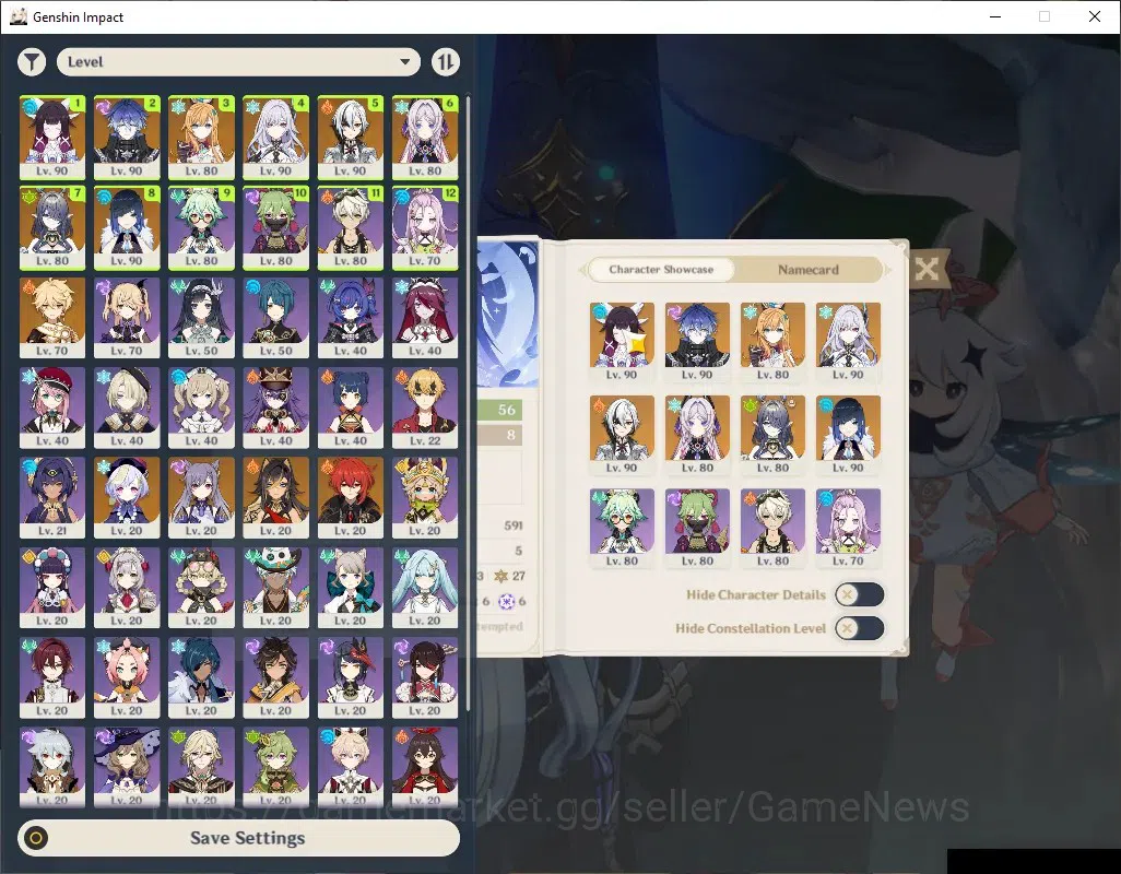 Genshin Impact Accounts Others ASIA|AR 56|Skirk Prem Team|8 Limited +5 (*5 Weapon)|Arlecc+Sign,Escoffier,Yelan,Columbina|MC 1