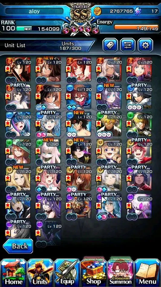 Grand Summoners Accounts End-Game Global|Rank 100|SpArt Shizu|31 Ascend+11TW|(PaladinRoy,Kenshin,Frieren,DLRimuru,Shizu,2xWH 3
