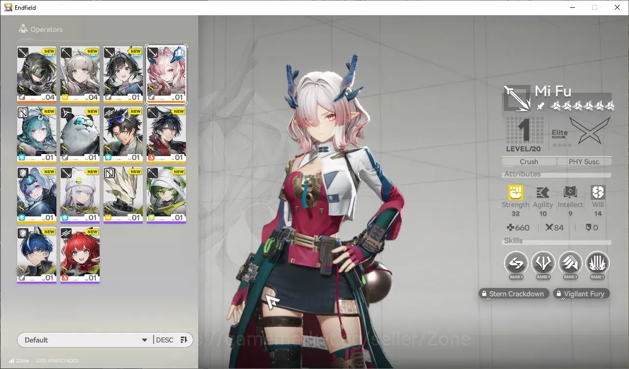 Arknights: Endfield Accounts ASIA|Lv 2|Fresh Starter 1 Limited (MiFu)|Newbie Banner ON|Many Recourse|Check SS(END811Z) 1