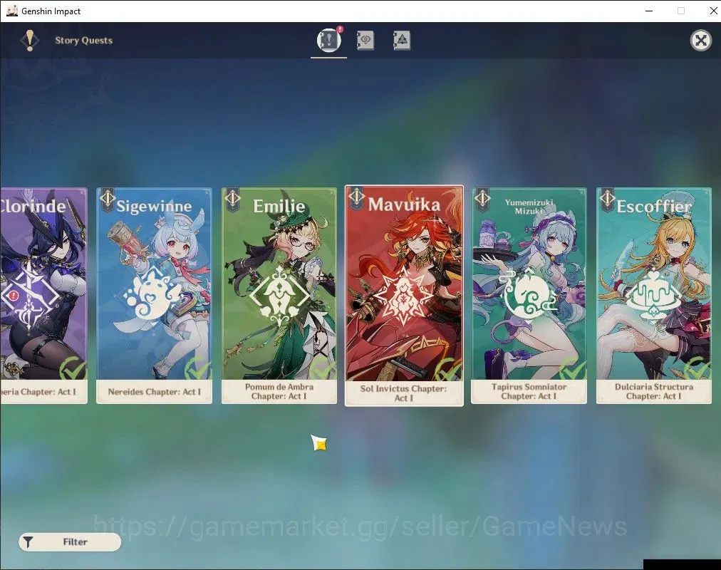 Genshin Impact Accounts Others ASIA|AR 58|8 Limited + 7 (*5 Weapon)|Mualani C6+Sign,Flins C1,Furina,Xilonen,Kazuha,Etc|Mc 20