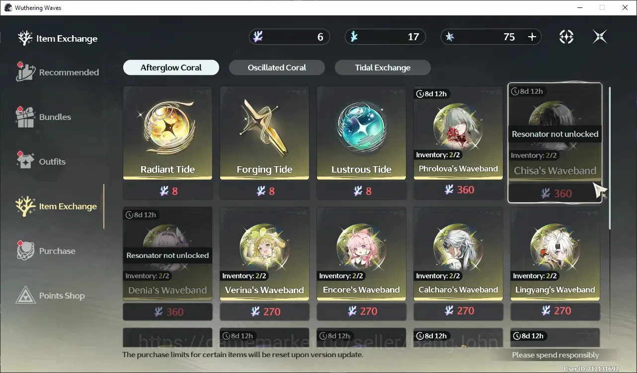 Wuthering Waves Accounts SEA|UL 71 | Rank 7 | 7x 5* Char (Denia L80, Zani L image 4
