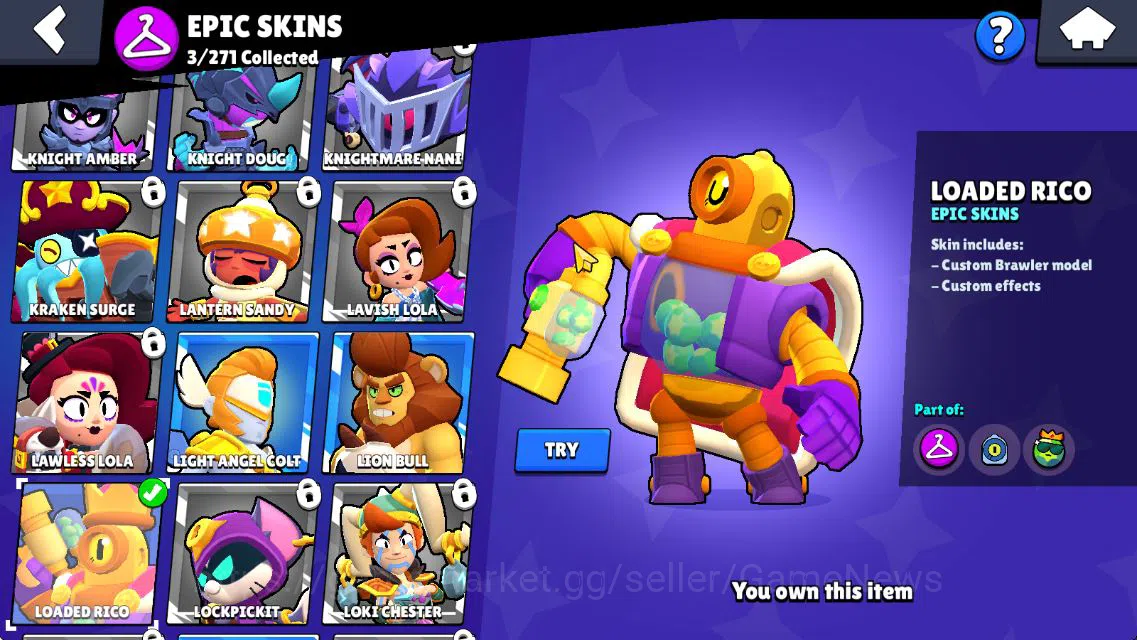 Brawl Stars Accounts 3086 Trophy|7K Bling|34 Brawler 5 MAX Lvl 1 Myth: Willow| 1 Myth [Zeus Brock] 3 Epic 2 Super Rare 12