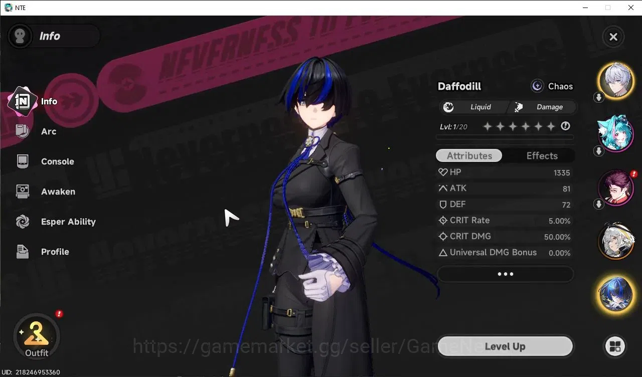 Neverness to Everness Accounts GLOBAL EU|HL 3| 3 SSR [Sakiri,Daffodil,Hathor]| 5  image 2