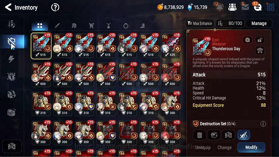 Epic Seven Accounts GLOBAL Unverif|NewEra|7 ML(LOT Scales, BoRunka, RO image 10