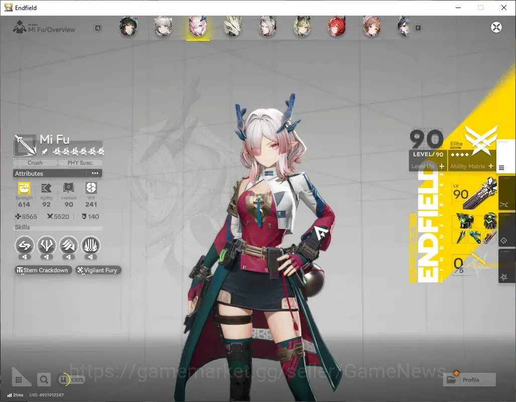 Arknights: Endfield Accounts ASIA|Lv 60|8 SSR (4 Limit) + 21 (*6 Wep)|[Mi FuR1, image 2