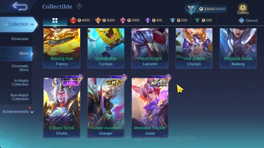 Mobile Legends: Bang Bang Accounts Hero 120+ | Skin 180+, M& granger, Saint S badang, image 7