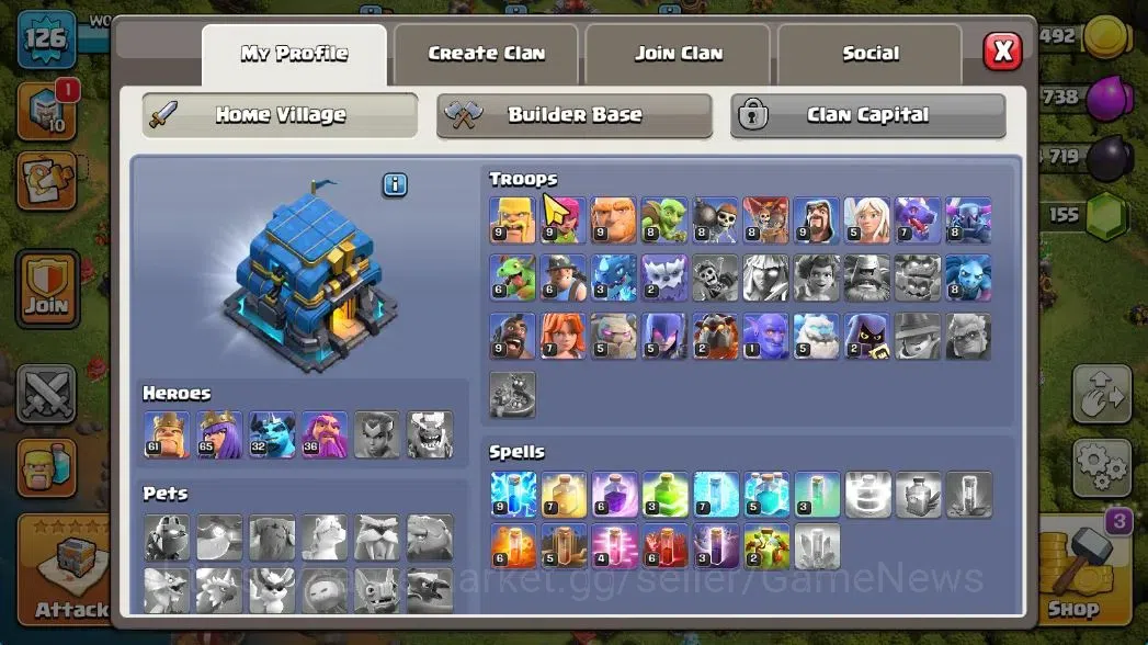 Clash of Clans Accounts TH 12-BH 8|LV 126|HH 6|BK 61,AQ 65,GW 36,MP 32|BM  image 5