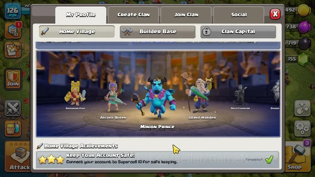 Clash of Clans Accounts TH 12-BH 8|LV 126|HH 6|BK 61,AQ 65,GW 36,MP 32|BM  image 6