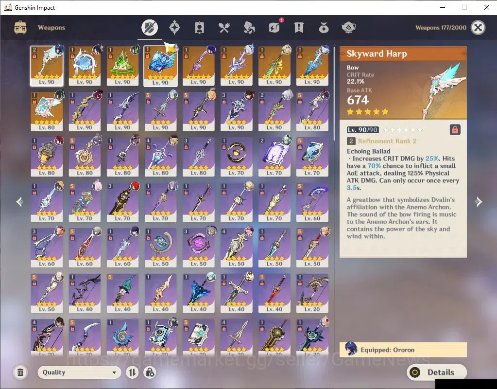 Genshin Impact Accounts Asia|AR 59|Moonlit Bloom Team|14 Limited+9(*5Wep)| image 13