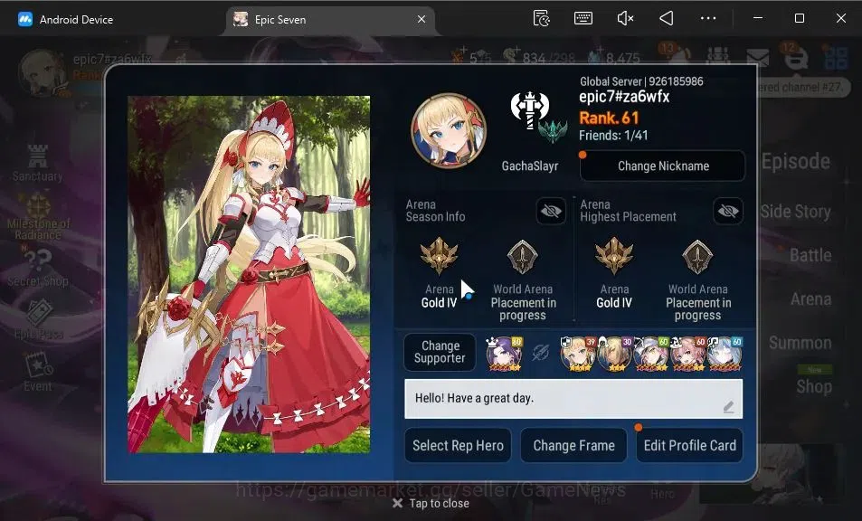 Epic Seven Accounts GLOBAL Unverif|8 ML(Shepherd of the Dark Diene,Rue image 2