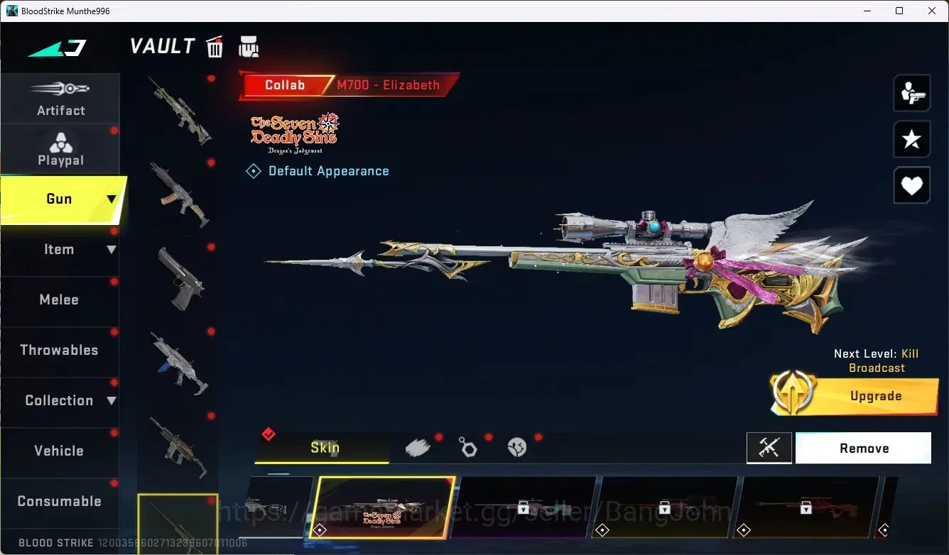 Blood Strike Accounts ASIA|1 Eternal Gun:Desert|7 Collab Gun[TR/7DS/AOT] image 13