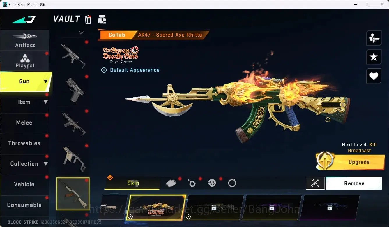 Blood Strike Accounts ASIA|1 Eternal Gun:Desert|7 Collab Gun[TR/7DS/AOT] image 7