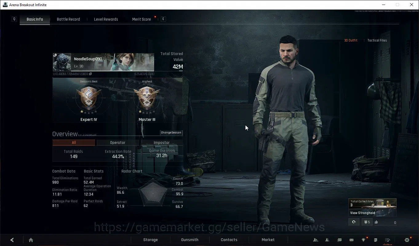 Arena Breakout: Infinite Accounts Global |Lvl 30| SV 42M | CV 10M | Assault Dagger |AK-12 Flag Sqd,AN-94 Flag Aqd,AKM B 2