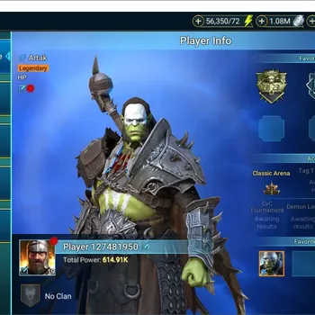 Raid: Shadow Legends Accounts Mid-Game Lv.19 Power 614K|21 Legend(Kosk of Two Skins,Ezio Auditore,Xenomorph,Ninja,Holguk of
