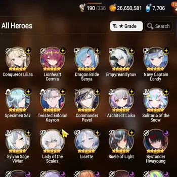 Epic Seven Accounts High-End Global UnVerif|31ML(Lisette,RnL,School NYulha,Lots,Renoa,etc)+[305 SPD
