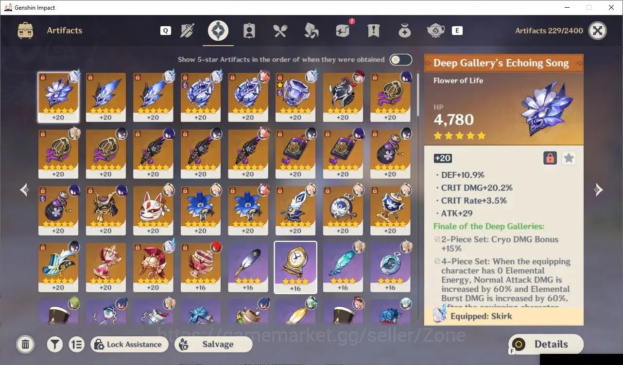 Genshin Impact Accounts Others ASIA|AR 54|3 Limit 5*CHAR +3 5*Wpn(Yelan C3, Skirk, Raiden)|Low Explore|Check 6