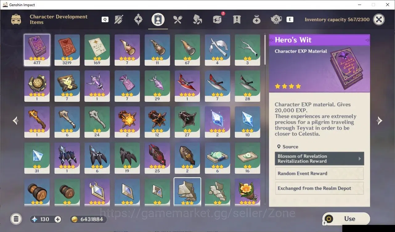 Genshin Impact Accounts Others ASIA|AR 54|3 Limit 5*CHAR +3 5*Wpn(Yelan C3, Skirk, Raiden)|Low Explore|Check 7