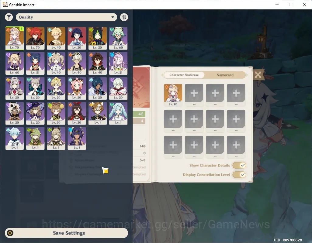 Genshin Impact Accounts Mid Game ASIA|AR 42|Rate On|1 Limited + 2 Standard| Nicole |Diluc & Tighnari|Male MC|Take Mail|GI8388 1