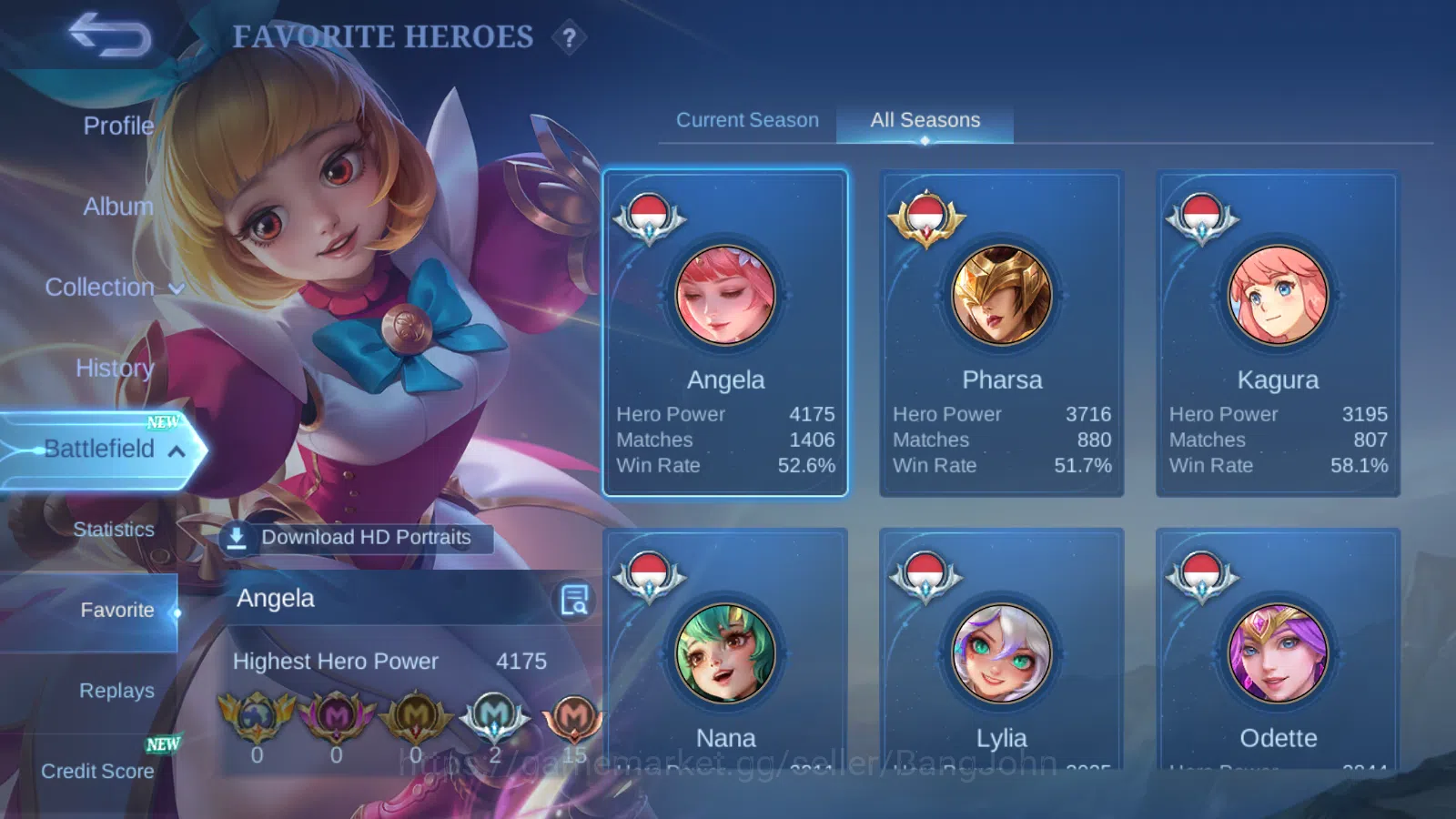 Mobile Legends: Bang Bang Accounts Hero 132 Skin 523 | Legend GS, Lunox | Zenith Sele image 18