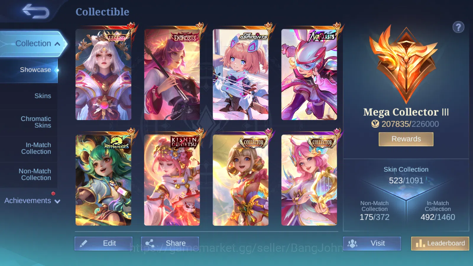 Mobile Legends: Bang Bang Accounts Hero 132 Skin 523 | Legend GS, Lunox | Zenith Sele image 19