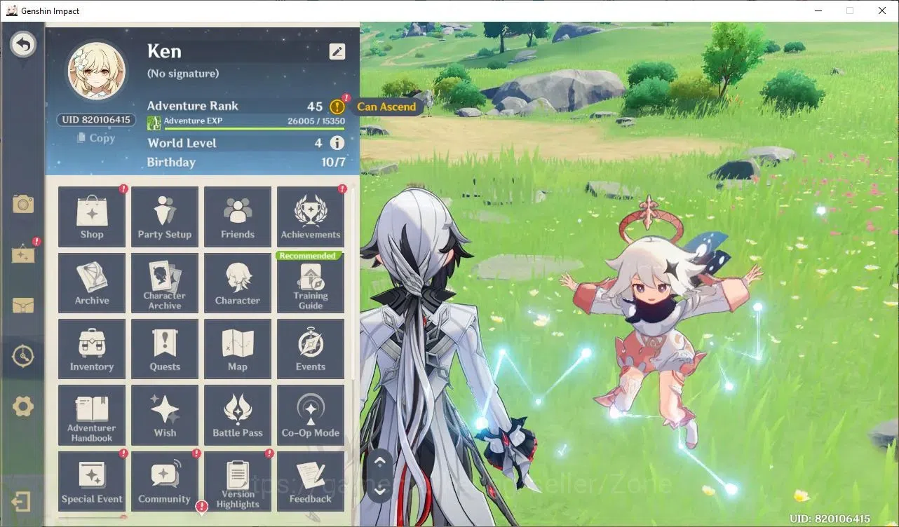 Genshin Impact Accounts Starter ASIA|AR 45|5 Limited(Arlecchino,Ganyu,Yae Miko,Itto,Yoimiya)+4*5 STD|Low Explore|MC 1