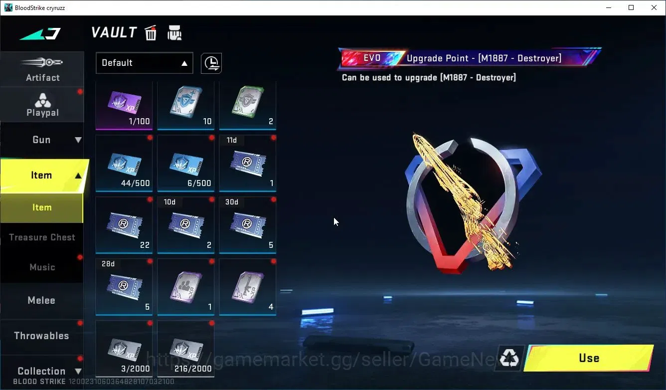 Blood Strike Accounts Collab Skin ASIA|EVO Lv3 M1887-Destroyer+3 ULTRA [PittchStrike Emma,katya,Nova]|5 15