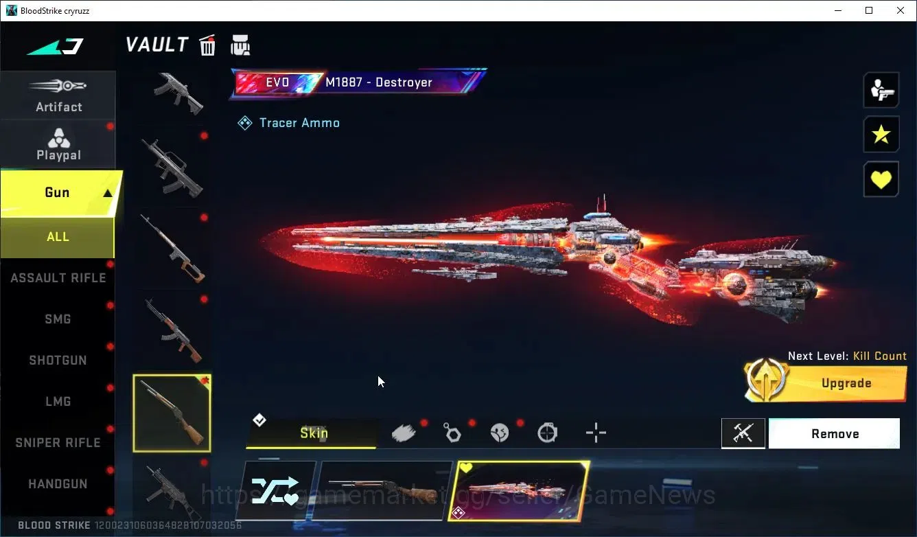 Blood Strike Accounts Collab Skin ASIA|EVO Lv3 M1887-Destroyer+3 ULTRA [PittchStrike Emma,katya,Nova]|5 6