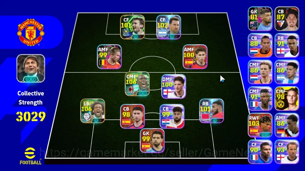 eFootball Accounts Others Android|Power 3029|Epic Clarence Seedorf,Marcelo,Andriy Shevchenko|Show Time Noussair 1